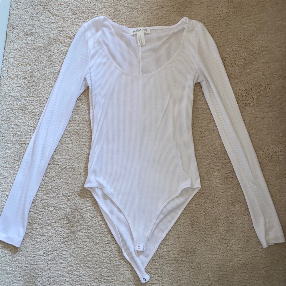 Forever 21 White Bodysuit, size M